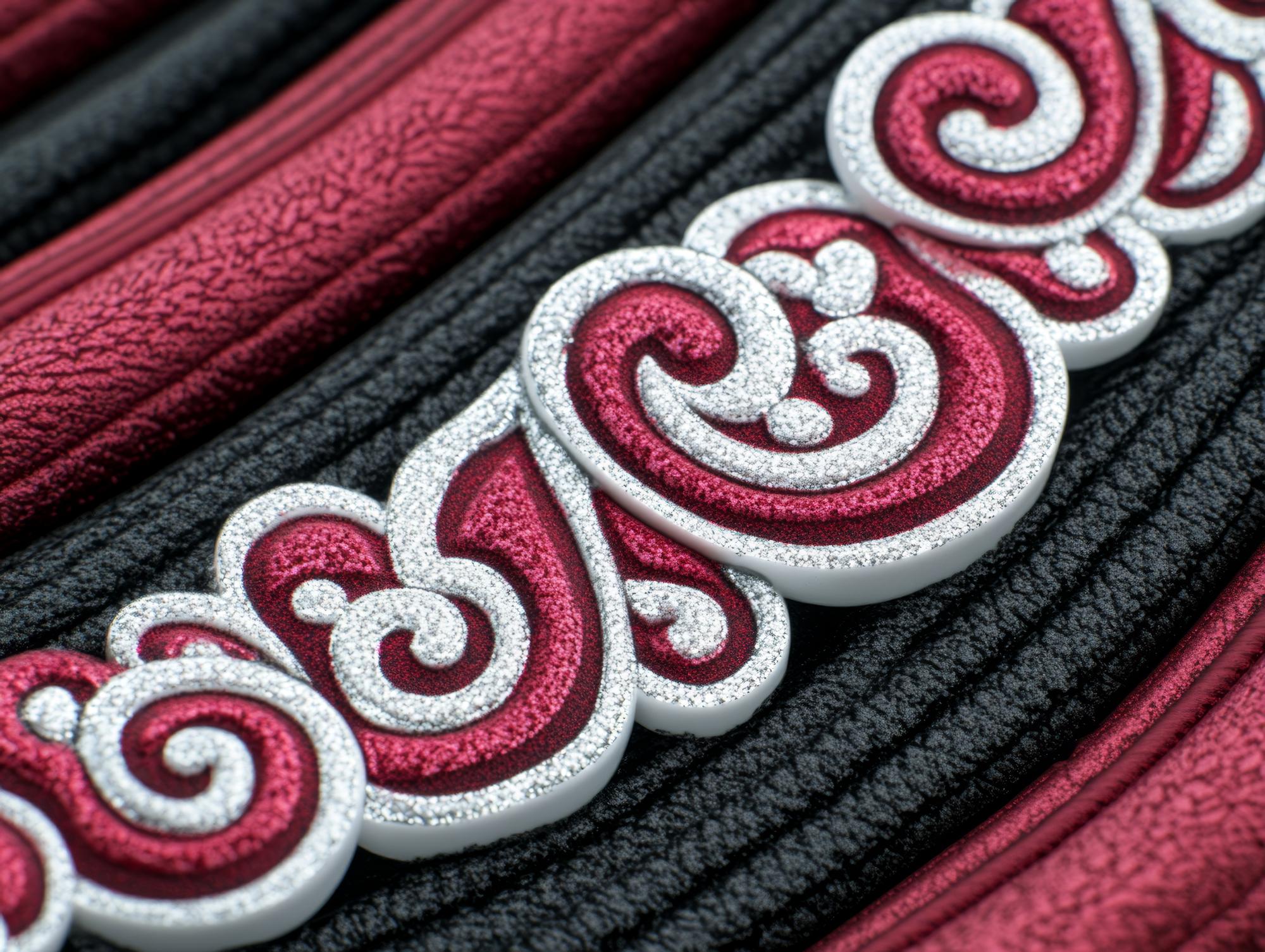 Zbliżenie haftowanego emblemu